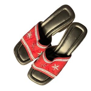 Vintage Y2K Beaded Wooden Heels 8 Bohoemian